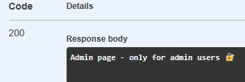 Admin page success response