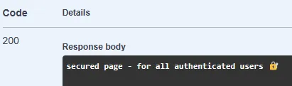 Secure page success response